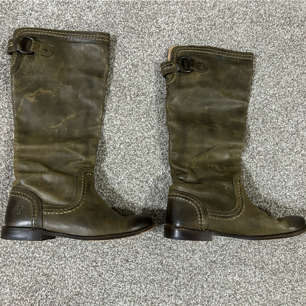 Frye Olive Knee-High Leather Boots size 6